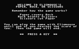 Eliemouse's Paper Rock Scissors atari screenshot